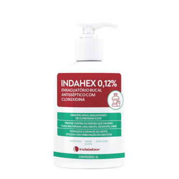 Enxaguante Bucal Indahex 0,12% 1l Indalabor Enxaguante Bucal Indahex 0,12% 1l Indalabor