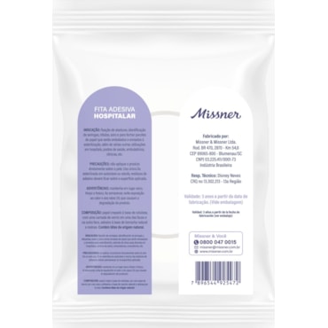 Fita Adesiva Hospitalar 16mm x 50m c/56 Missner Fita Adesiva Hospitalar 16mm x 50m c/56 Missner