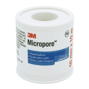 FITA MICROPORE 3M HIPOALERGÊNICA 50mm x 10m 1530 BRANCA