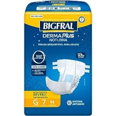 Fralda Geriátrica Bigfral Noturna Derma Plus G 56Un. Kit c/ 8Pct