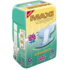 Fralda Geriátrica Maxi Confort G 64Un Kit c/ 8Pct