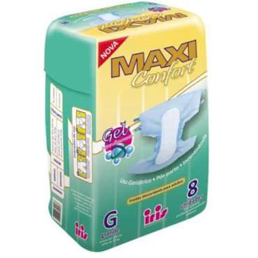 Fralda Geriátrica Maxi Confort G 64Un Kit c/ 8Pct