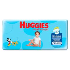 FRALDA HUGGIES TRIPLA PROTECAO G MEGA 36UN