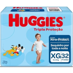 FRALDA HUGGIES TRIPLA PROTECAO XG MEGA 32UN