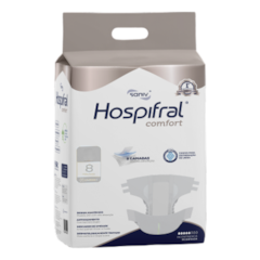 Fraldas Descartável Hospifral Comfort M Kit c/12 pacotes c/8
