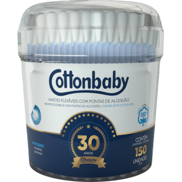 Hastes Flexíveis Cottonbaby Pote c/150 Hastes Flexíveis Cottonbaby Pote c/150