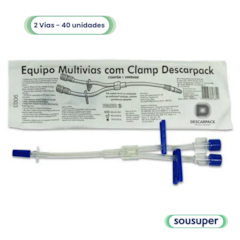 Infusor Multivias 2 Vias com Clamp Luer Slip c/40 Descarpack