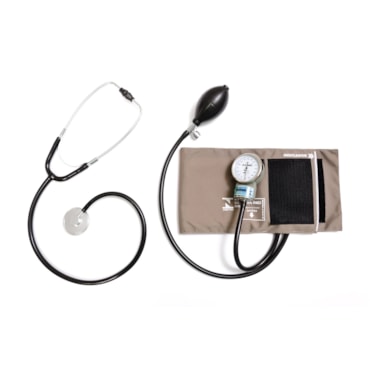 Kit Aparelho de Pressão Bege + Estetoscópio Adulto Unisson Pamed Kit Aparelho de Pressão Bege + Estetoscópio Adulto Unisson Pamed
