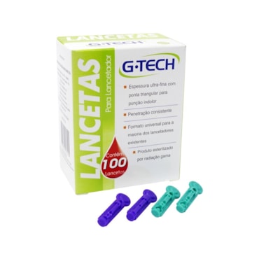 Lanceta para Lancetador 30G c/100 G-Tech Lanceta para Lancetador 30G c/100 G-Tech