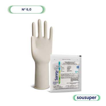 Luva Cirúrgica Estéril 6,0 c/200 Pares Sanro Luva Cirúrgica Estéril 6,0 c/200 Pares Sanro