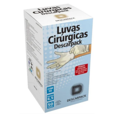 Luva Cirúrgica Estéril 6,5 c/50 Pares Descarpack Luva Cirúrgica Estéril 6,5 c/50 Pares Descarpack