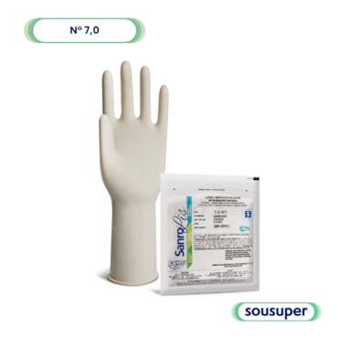 Luva Cirúrgica Estéril 7,0 c/200 Pares Sanro Luva Cirúrgica Estéril 7,0 c/200 Pares Sanro