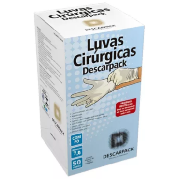 Luva Cirúrgica Estéril 7,0 c/50 Pares Descarpack Luva Cirúrgica Estéril 7,0 c/50 Pares Descarpack