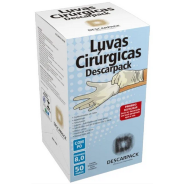 Luva Cirúrgica Estéril 8,0 c/50 Pares Descarpack Luva Cirúrgica Estéril 8,0 c/50 Pares Descarpack