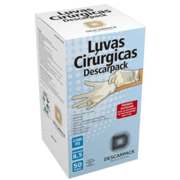 Luva Cirúrgica Estéril 8,5 c/50 Pares Descarpack Luva Cirúrgica Estéril 8,5 c/50 Pares Descarpack