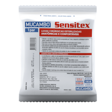 Luva Cirúrgica Estéril de Látex 8,5 Sensitex c/200 Pares Mucambo Luva Cirúrgica Estéril de Látex 8,5 Sensitex c/200 Pares Mucambo