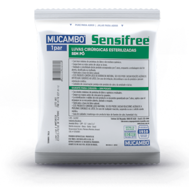 Luva Cirúrgica Estéril de Látex sem Pó Sensifree 6,5 c/200 Pares Mucambo Luva Cirúrgica Estéril de Látex sem Pó Sensifree 6,5 c/200 Pares Mucambo
