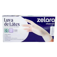 Luva de Látex com Pó G c/100 Zelara