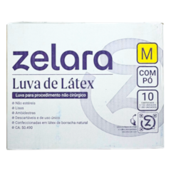 Luva de Látex com Pó G caixa c/10 cartuchos Zelara