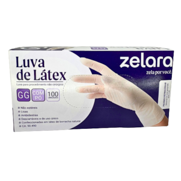 Luva de Látex com Pó GG c/100 Zelara