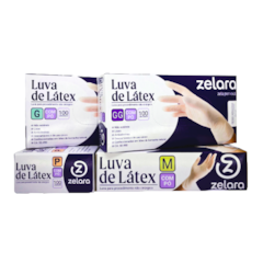 Luva de Látex com Pó PP caixa c/10 cartuchos Zelara