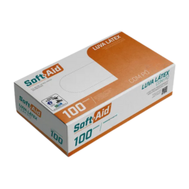 Luva de Látex para Procedimento Não Estéril com Pó PP c/20 cartuchos Soft Aid