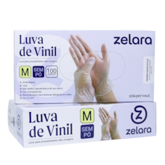 Luva de Vinil para Procedimento M Caixa c/10 Cartuchos Zelara
