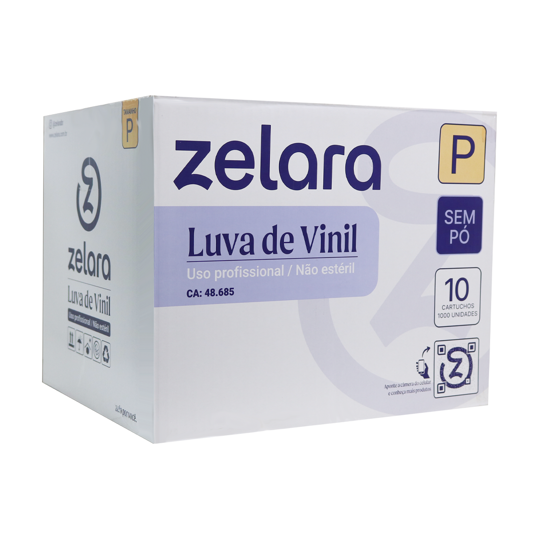 Luva de Látex com Pó P caixa c/10 cartuchos Zelara - SouSuper