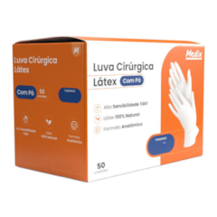 Luva Estéril para Procedimento Cirúrgico de Látex com Pó 6,5 c/50 pares Medix