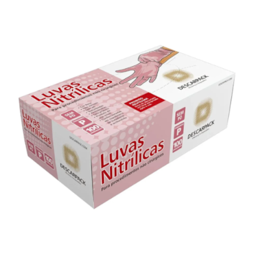 Luva Nitrílica Rosa P c/100 Descarpack
