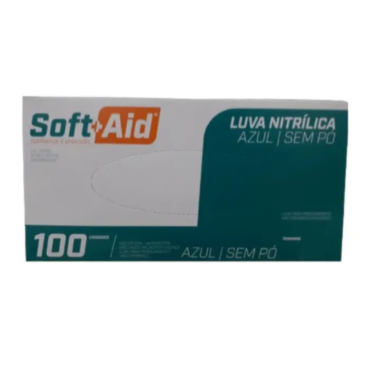 Luva Nitrílica sem Pó M c/20 Cartuchos Soft Aid