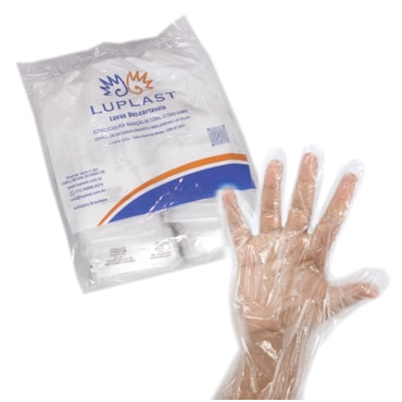 Luva para Toque Individual Transparente Estéril c/100 Luplast Luva para Toque Individual Transparente Estéril c/100 Luplast