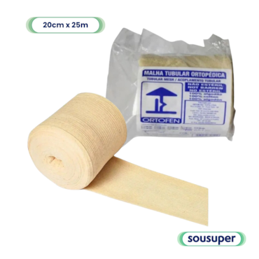 Malha Tubular 20cm x 25m Rolo Ortofen Malha Tubular 20cm x 25m Rolo Ortofen