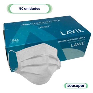 Máscara Cirúrgica Tripla Descartável Caixa c/50 Lavie Máscara Cirúrgica Tripla Descartável Caixa c/50 Lavie