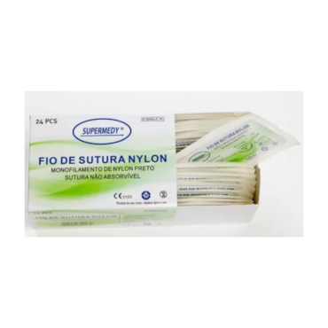 Nylon Preto 2/0 45cm 3/8 20mm c/24 Supermedy Nylon Preto 2/0 45cm 3/8 20mm c/24 Supermedy