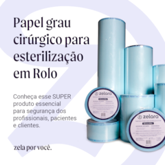 Papel Grau Cirúrgico para Esterilização Em Rolo 100mm x 100m Zelara