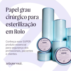 PAPEL GRAU CIRÚRGICO PARA ESTERILIZAÇÃO EM ROLO 100mmx100m ZELARA