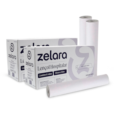 Papel Lençol 100% Celulose 50cm x 50m c/06 Zelara