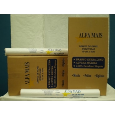 Papel Lençol 70cmx50m 100%celulose c/10 Alfa Mais