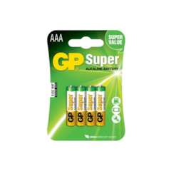 Pilha Super Alcalina AAA 1.5V c/4 Gp Batteries