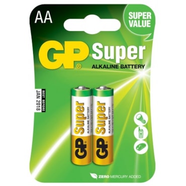 Pilha Super Alkaline AA 1.5V c/2 Gp Pilha Super Alkaline AA 1.5V c/2 Gp
