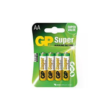 Pilha Super Alkaline AA 1.5V c/4 Gp