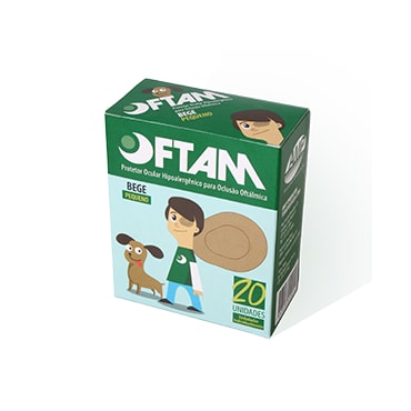 Protetor Oftalmico Oftam Grande Bege c/20 Amp Protetor Oftalmico Oftam Grande Bege c/20 Amp