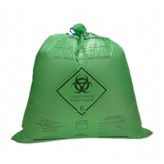 Saco para Lixo Hospitalar Hamper com Fita 120L Verde c/50 Descarbox