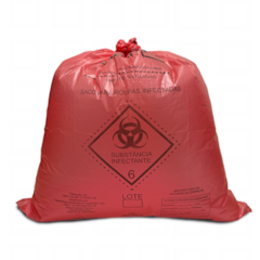 Saco para Lixo Hospitalar Hamper com Fita 120L Vermelho c/50 Descarbox