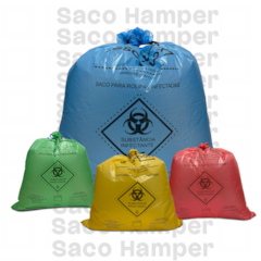 Saco para Lixo Hospitalar Hamper com Fita 120L Vermelho c/50 Descarbox