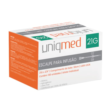 Scalp para Infusão 21G c/100 Uniqmed