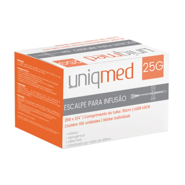 Scalp para Infusão 25G c/100 Uniqmed