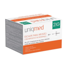 Scalp para Infusão com Dispositivo de Segurança 21G c/100 Uniqmed