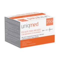 Scalp para Infusão com Dispositivo de Segurança 25G c/100 Uniqmed